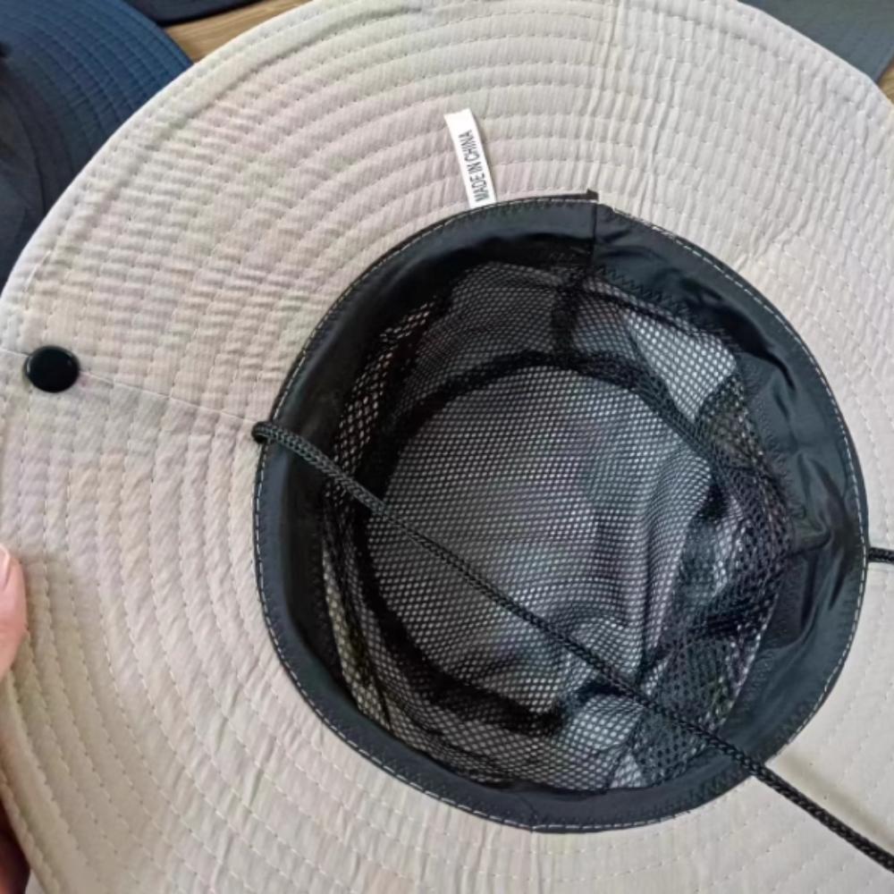 Windproof Portable Big Visors Wide Brim Anti-UV Fishing Cap Breathable Foldable Bucket Hat Hiking