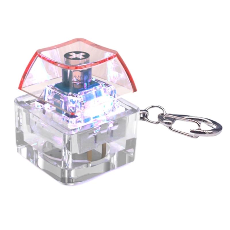 1PC 1-Key LED Light Keyboard Clicks Toy Keycap Tester For Stress Relief And Sensory Play Transparent ABS