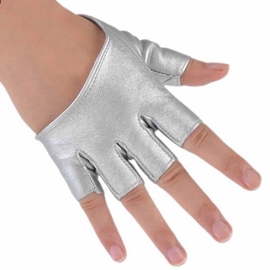 Lady Fashion Faux Leather Half Finger  Gloves Driving Pole Dancing Show Gloves