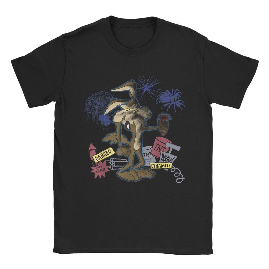 Men T-Shirt Wile E. Coyotes TNT Portrait Novelty Pure Cotton Tee Shirt Short Sleeve T Shirt Crew Neck Clothing Plus Size