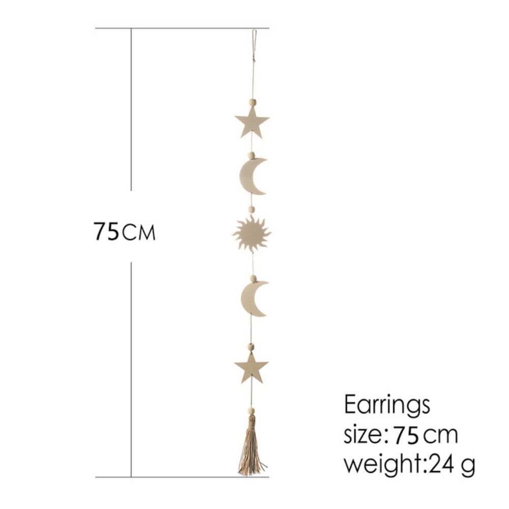 Living Room Wooden Boho Wall Hanging Wall Decor Moon Garland Moon Phase