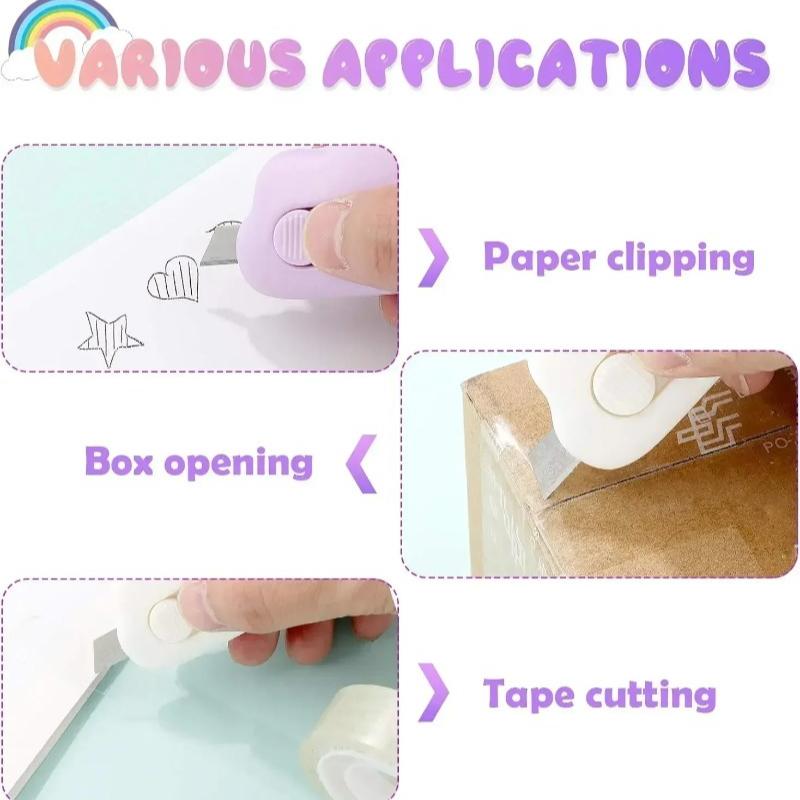 1pcs Mini Cloud Box Cutter Is Extendable and Cute and A Portable Envelope Knife That Slides Open with A Keychain Hole