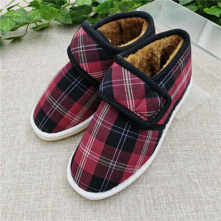 

Женские зимние высокие хлопковые ботинки: Утеплённый бархат, Нескользящая пенополиуретановая подошва Снежные ботинки 42