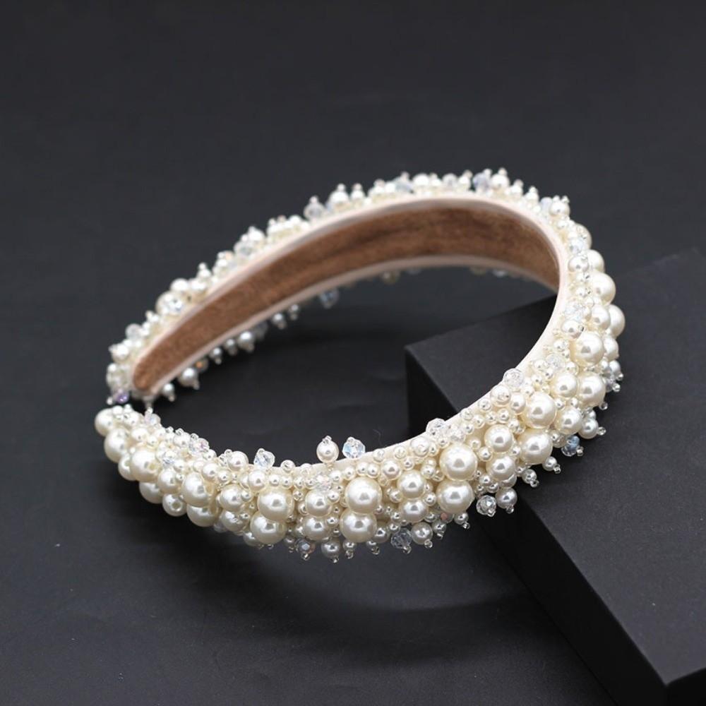 Large Pearl Headbands Baroque Women Hairbands Headwear Bridal Hair Hoop  Party