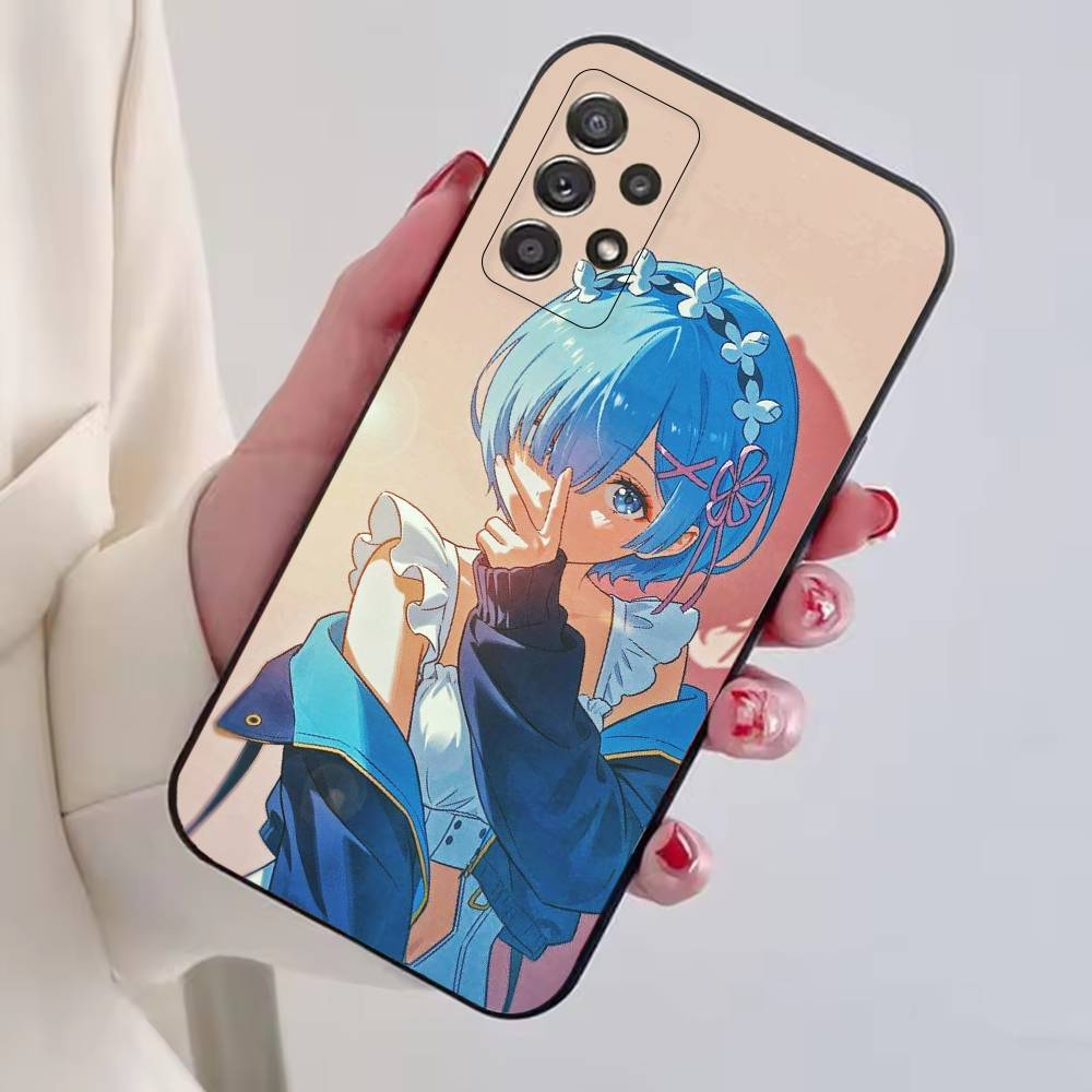 Rem Anime Girl Re Zero Phone Case For Samsung S25,S24,S21,S22,S23,S30,Ultra,S20,Plus,Fe,Lite,Note,10,Black Cover