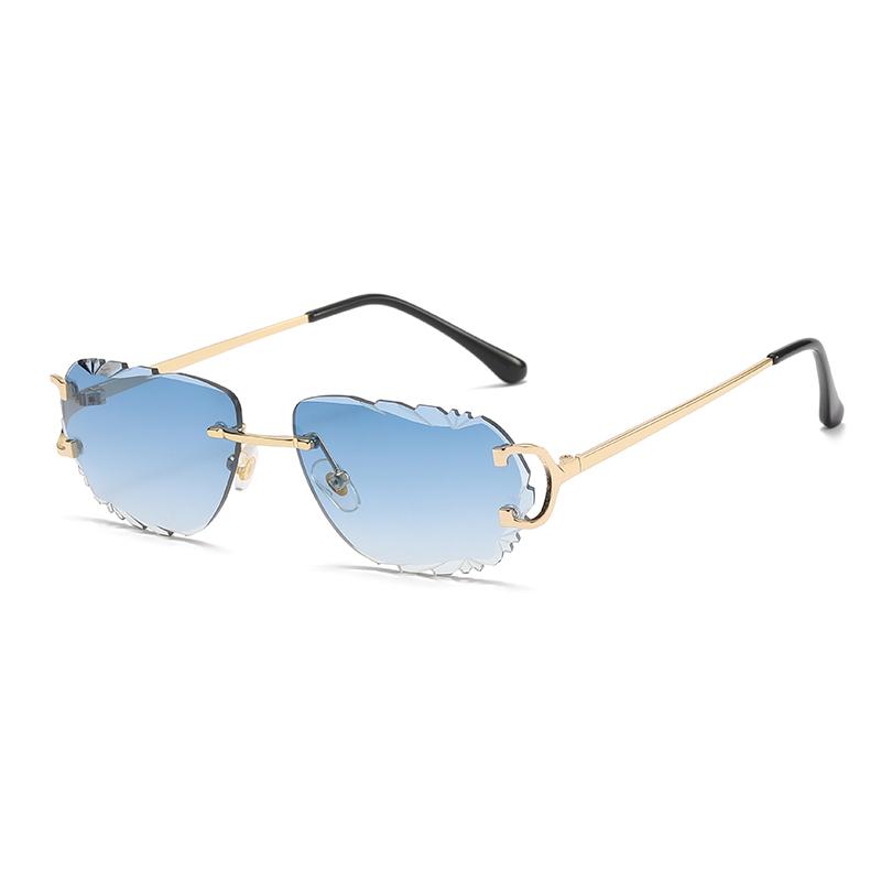 

Retro Sunglasses For Men And Women High-End Frameless Fashion UV400 Irregular Cut Lenses Women Sun Glasses