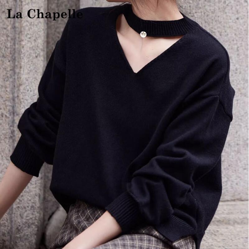 La Chapelle Women's V-Neck Long-Sleeve Knit Top