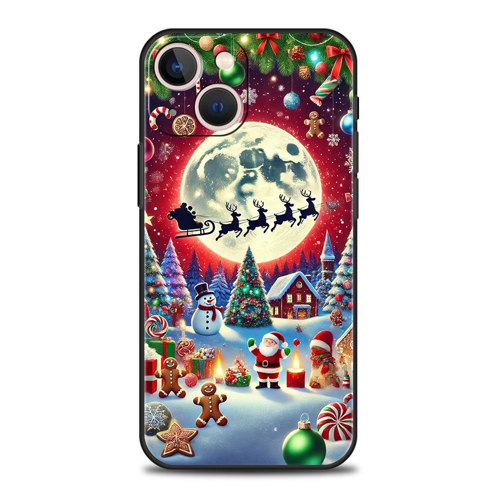 Frohe Weihnachten Handyhülle Cover für iPhone 17 16 15 14 13 12 Pro Max 11 Pro Max 17 AIR Plus Stoßfest Weiche TPU Hülle Funda Tasche