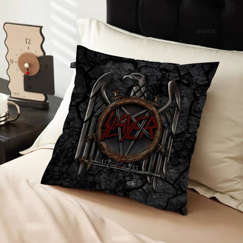 S-Slayer Heavy Metal Band Pillow Cover For Bedroom Room And Living Room Sofa Decorative Cushion Cover