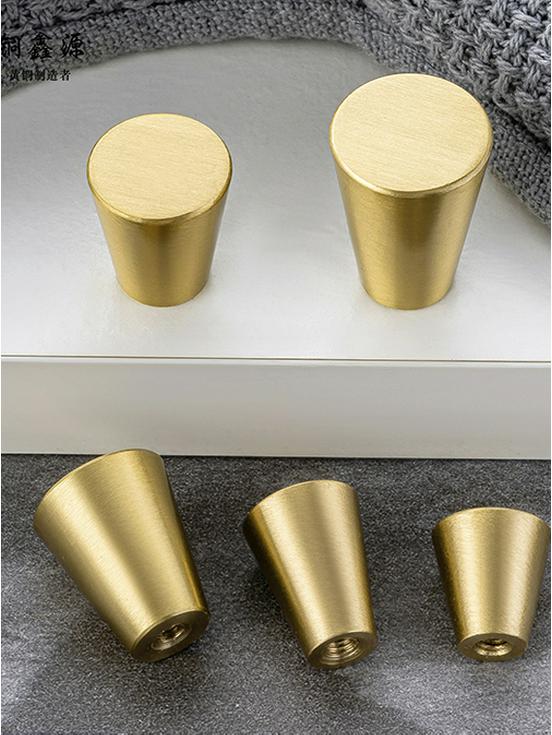 Solid Copper European Style Drawer & Cabinet Handle Diameter 15mm, Height 15mm, Solid Brass