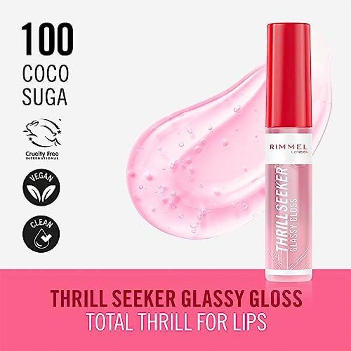 Gloss à lèvres - Rimmel - Thrillseeker Glassy Gloss 100 - Hydratant - Acide hyaluronique - Non collant