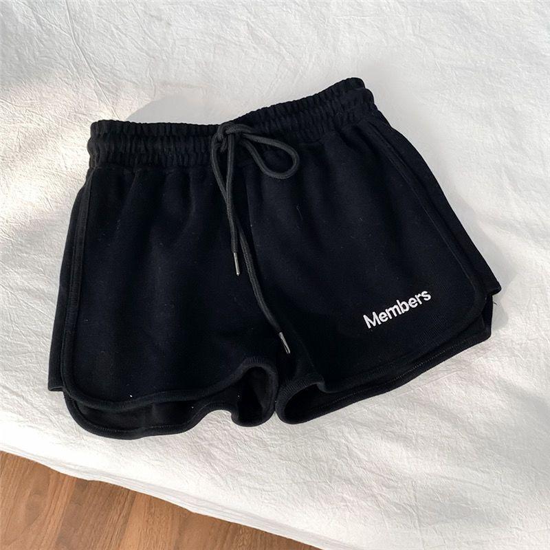 

Летние детские спортивные шорты, новые свободные уличные брюки однотонного цвета, повседневные брюки с высокой талией 120 чёрный
