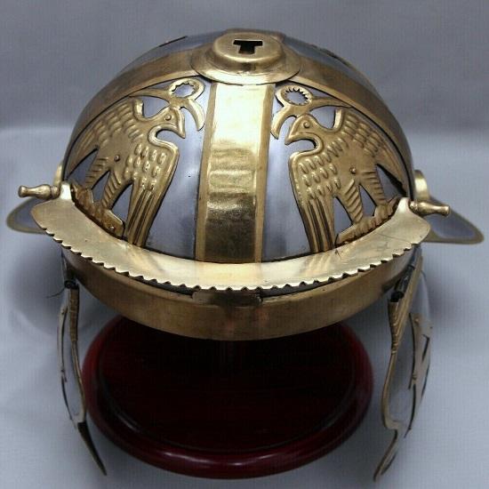 Royal Handicraft Reproduktion eines antiken römisch-gallischen Zenturio-Helms aus Stahl und Messing
