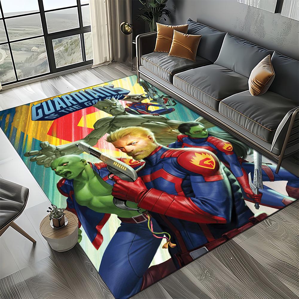 Tapete Cartoon 27 Estilos Guardiões da Galáxia Marvel para Decoração de Sala de Estar Quarto, Tapete de Chão Infantil Antiderrapante para Sofá Capacho