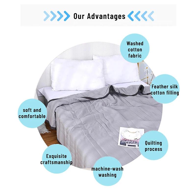 Cooling Air Condition Washable Cotton Summer Cool Quilt  Blankets Solid Color Air Conditioning Quilt Washable Single Person