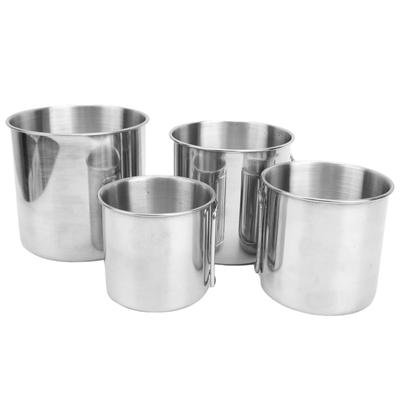 4 Stück Outdoor Edelstahlbecher Faltbarer Griff Nesting-Becher für Barbecue Klettern Camping