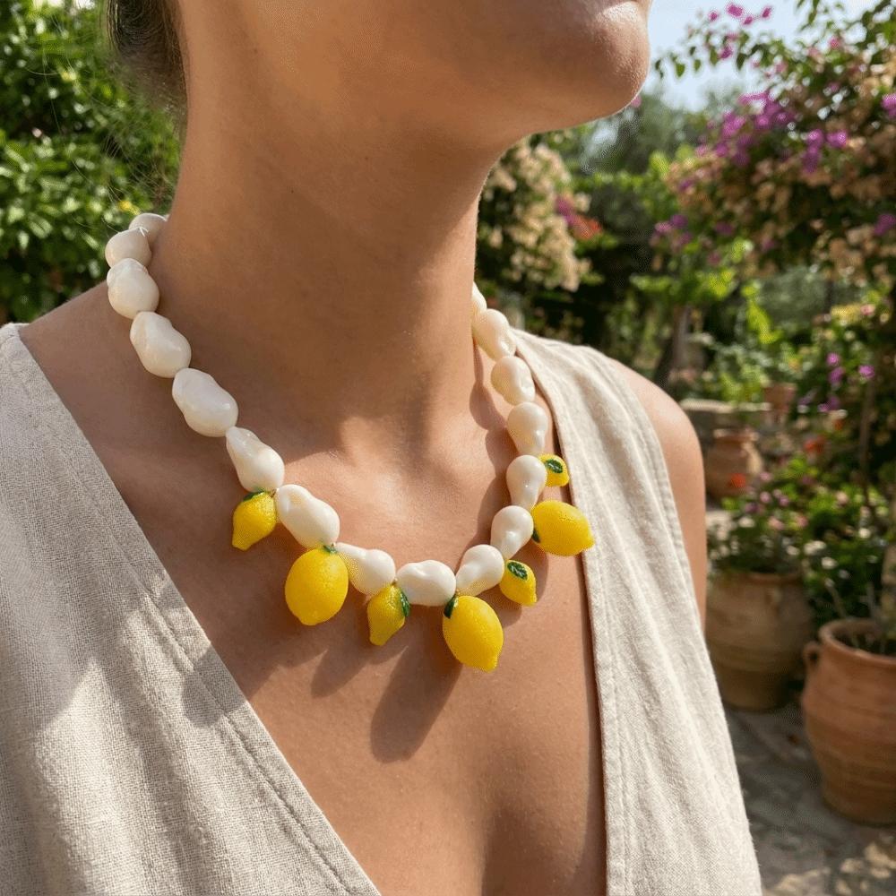 Collar Colgante de Frutas Apilables Nicho Joyería de Cuello Exagerada Accesorios Festivos