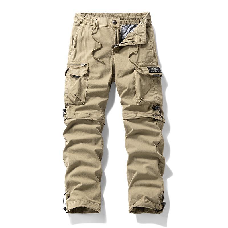 

Summer overalls retro casual loose multi-pocket men s trousers trendy brand men s sports high-end pants 38 хаки