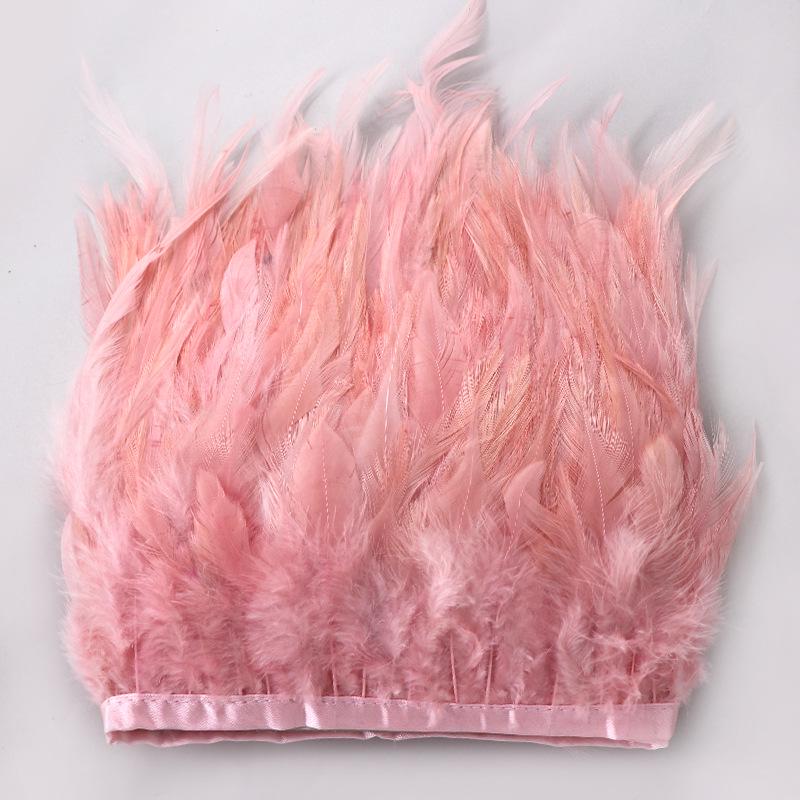 Sharp Chicken Feather Trim Fabric: White & Colored Strips, Hot Selling Cross-Border Fabric Tape.