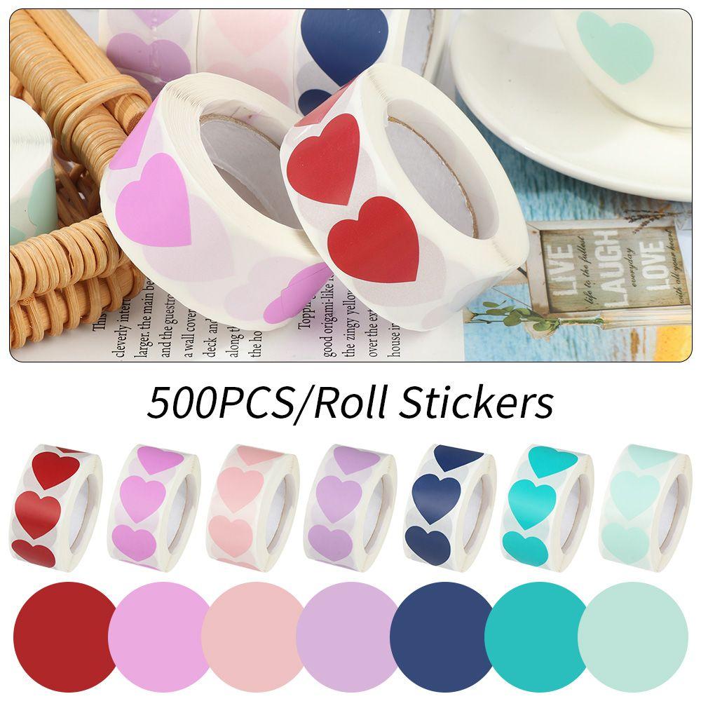 500 Pcs Package Label Home Decor Gift Packaging Scrapbooking Love Heart Shaped Sticker Seal Labels