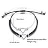 Liefde Hart Koppel Armband Voor Geliefde Vrouwen Mannen Handgemaakt Verstelbaar Touw Vriendschap Relatie Bijpassende Armbanden Sieraden Cadeau
