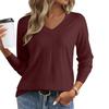 Women's Fashion Round Neck Pullover Sweater Casual Versatile Solid Color Knit Top