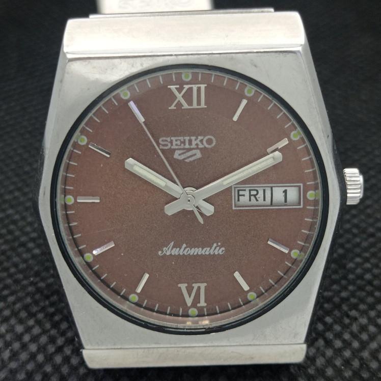 USED VINTAGE SEIKO 5 AUTO 6309A JAPAN MENS D/D BROWN WATCH 608g-a316383-2 SKU608g-a316383