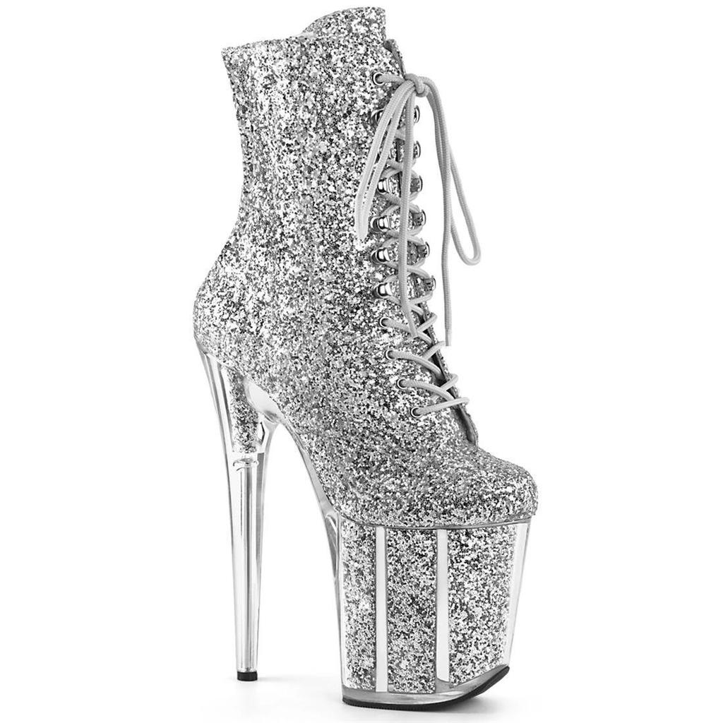 Stivali Stiletto 20cm Stivaletti Bassi, Nuovi Stivali in Vernice, Stivali con Suola a Tacco Alto da Palcoscenico da Nightclub, Scarpe da Pole Dance YKC