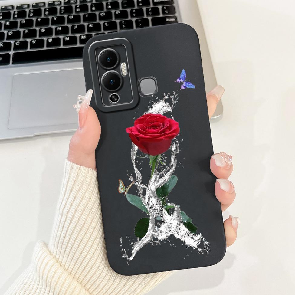 For Infinix Hot 12 Play Case Silicone Cute Fashion Butterfly Love Painted For Cover Inifnix Hot 12 Play Phone Case X6816 X6816C