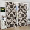 2pcs- Ethnic Symmetrical Pattern Printed Curtains   Pole Bag Curtains   Christmas Decorations   Home Decorations   Room Decorations