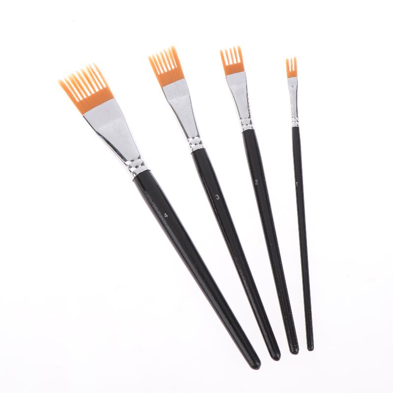 4 Pezzi Pennelli Acquerello con Setole in Nylon - Disponibili in Diverse Misure per la Varietà di Accessori Pittorici per Artisti