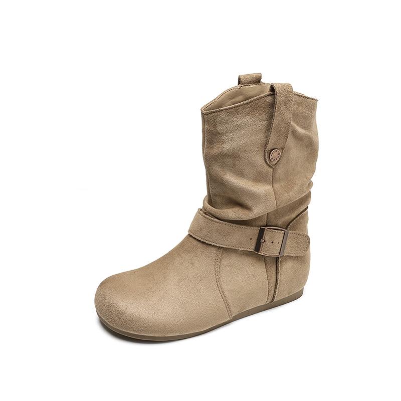 

Fashion Women s 2025 Autumn and Winter New Mid-calf Boots with Built-in Height-enhancing Heeled Boots 40