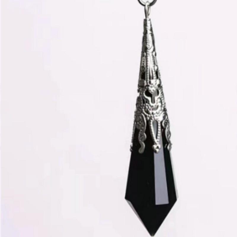 Natural Crystal Pendant with Smoky Quartz, Amethyst, Brown Quartz, Obsidian, Tiger's Eye, and White Crystal