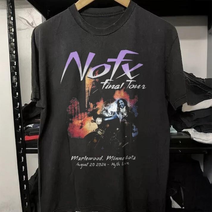 HOT! Hot! NOFX Final Tour Maplewood Minnesota Unisex Black Heavy Cotton T-Shirt XXXL