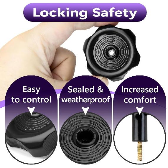 6 PCS RV Window Vent Knob 1" Shaft, Premium Plastic Window and Vent Replacement Knob 2-1/4 Inch Diameter, Travel Trailer Window Knobs for Window