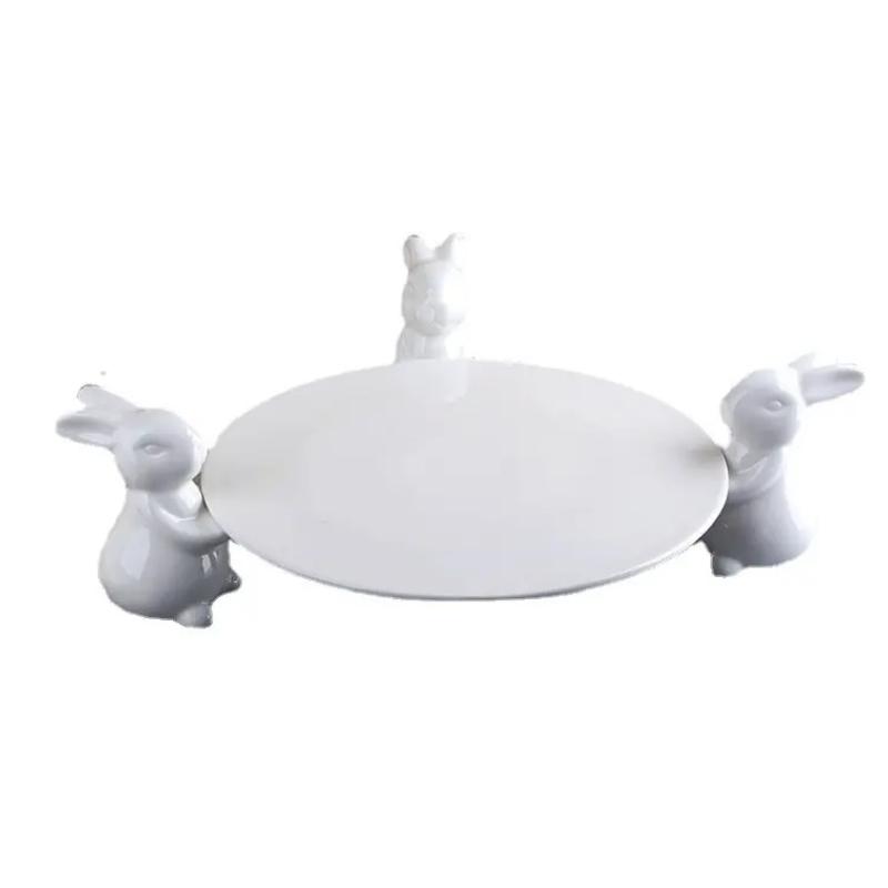 Svatební stojan na dezerty Rabbit Tray - ovocný talíř, stojan na dort, talíř na dim sum a talíř na sushi pro servírování svačin a dezertů