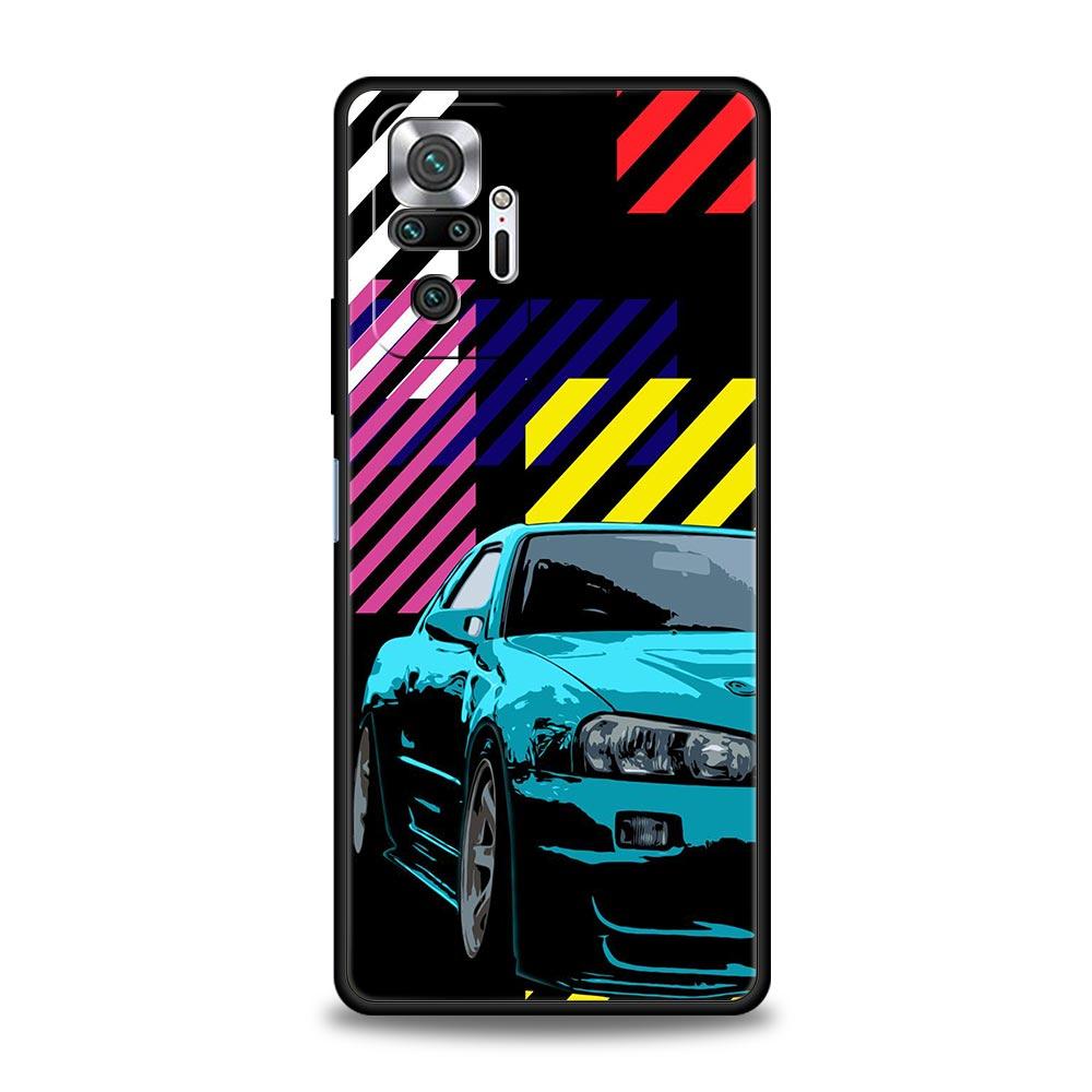 Handyhülle für Xiaomi Redmi Note 12 10 11 9 8 Pro Plus 9S 7 8T 9T 9A 8A 9C K40 Gaming Soft Cover JDM Sportwagen Lampe Flugzeug
