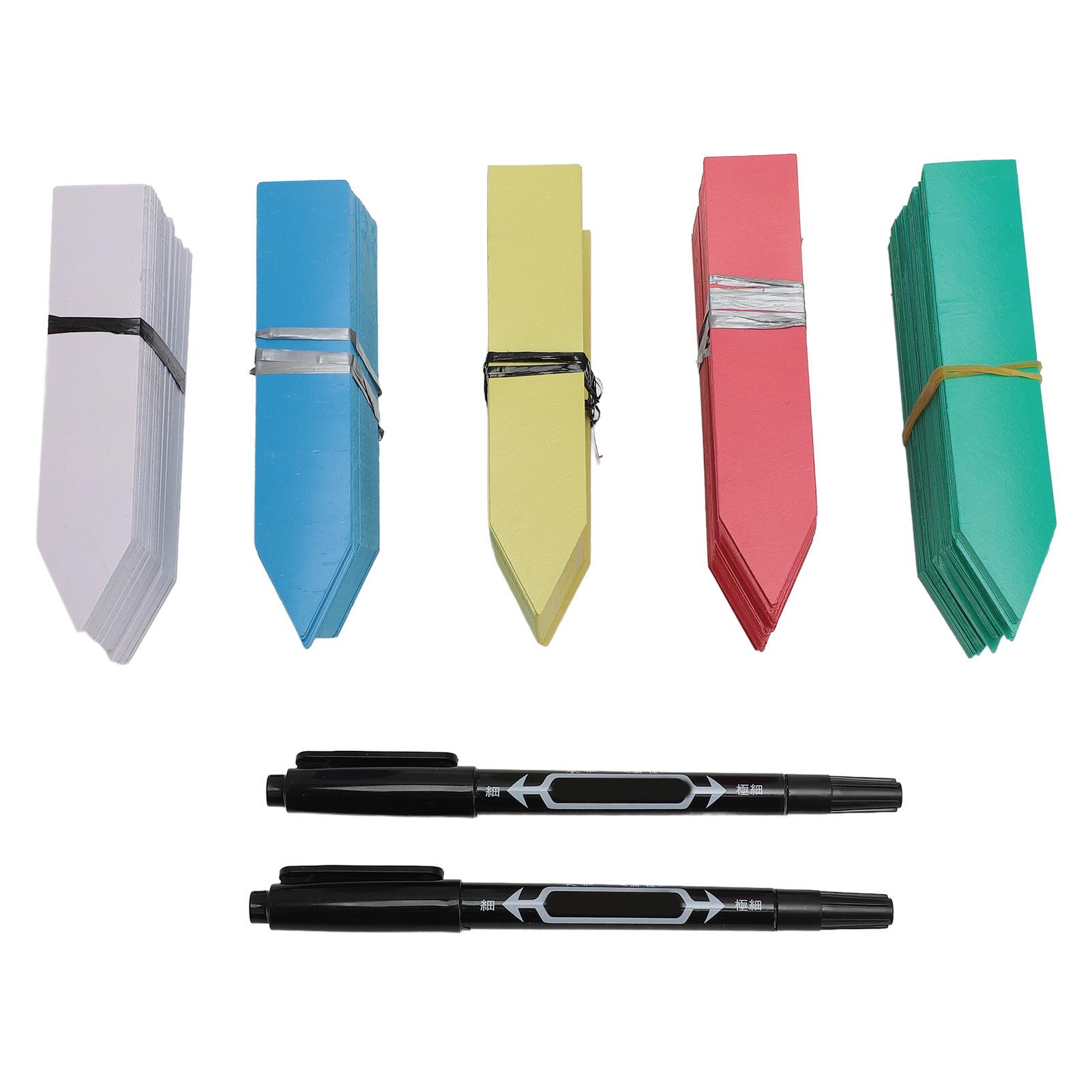 

500 Pcs Plant Labels 5 Colors 10x2cm Plastic Plant Name Tags Garden Pot Marker with 2 Black Oil Pens