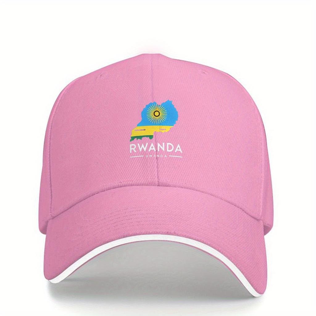Rwanda Map Flag Baseball Cap Adult Unisex Breathable Polyester Adjustable Casual Hat