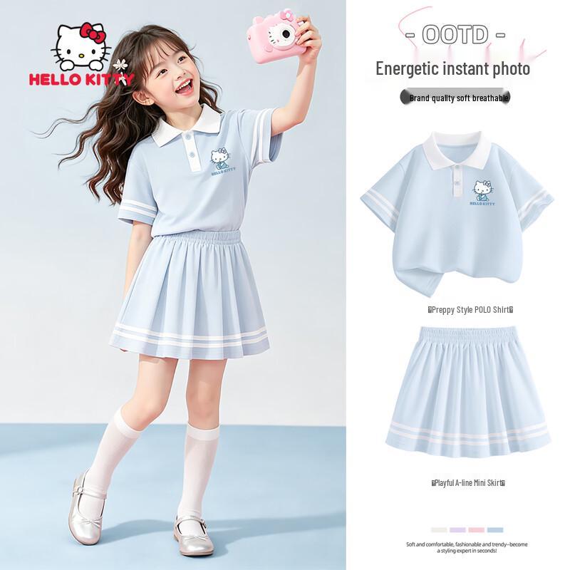 Hello Kitty Girls  Summer Polo Top & Shorts Set 110