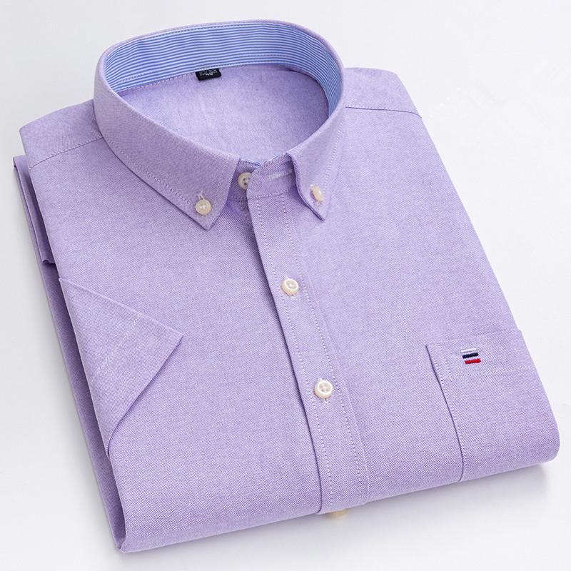 New High Quality Cotton Shirts for Men Short Sleeve Summer Plaid Striped Male Business Casual White Shirt Plus Size -5XL6XL-7xl