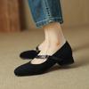New women's fashion single shoes round head comfortable soft sole large size women's shoes black four seasons wear women's shoes low heel low top shoe