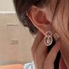 925 Sterling Silver Vintage Earrings For Women Trendy Circle Pearl Tassel Earring Jewelry Prevent Allergy Party Accessories