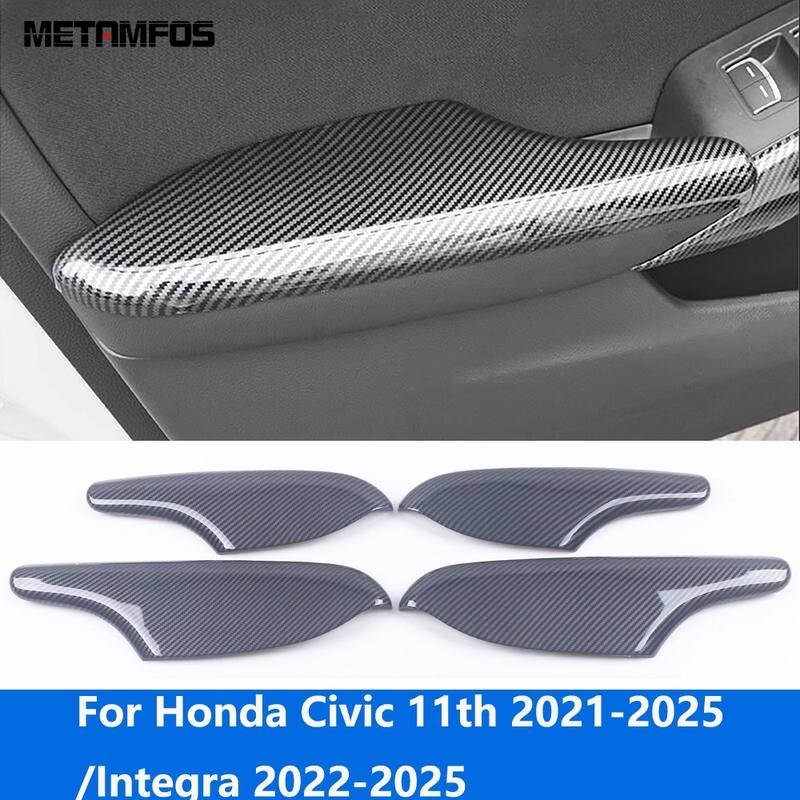 Interior Door Armrest Panel Cover Trim For Honda Civic 11th Gen -2025 Integra -2025 Carbon Fiber Accessories Car Styling