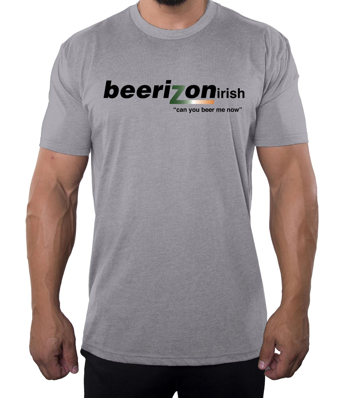 Beerizon Irish (can you beer me now), Funny Men s Shirt, Graphic T-Shirt! S
