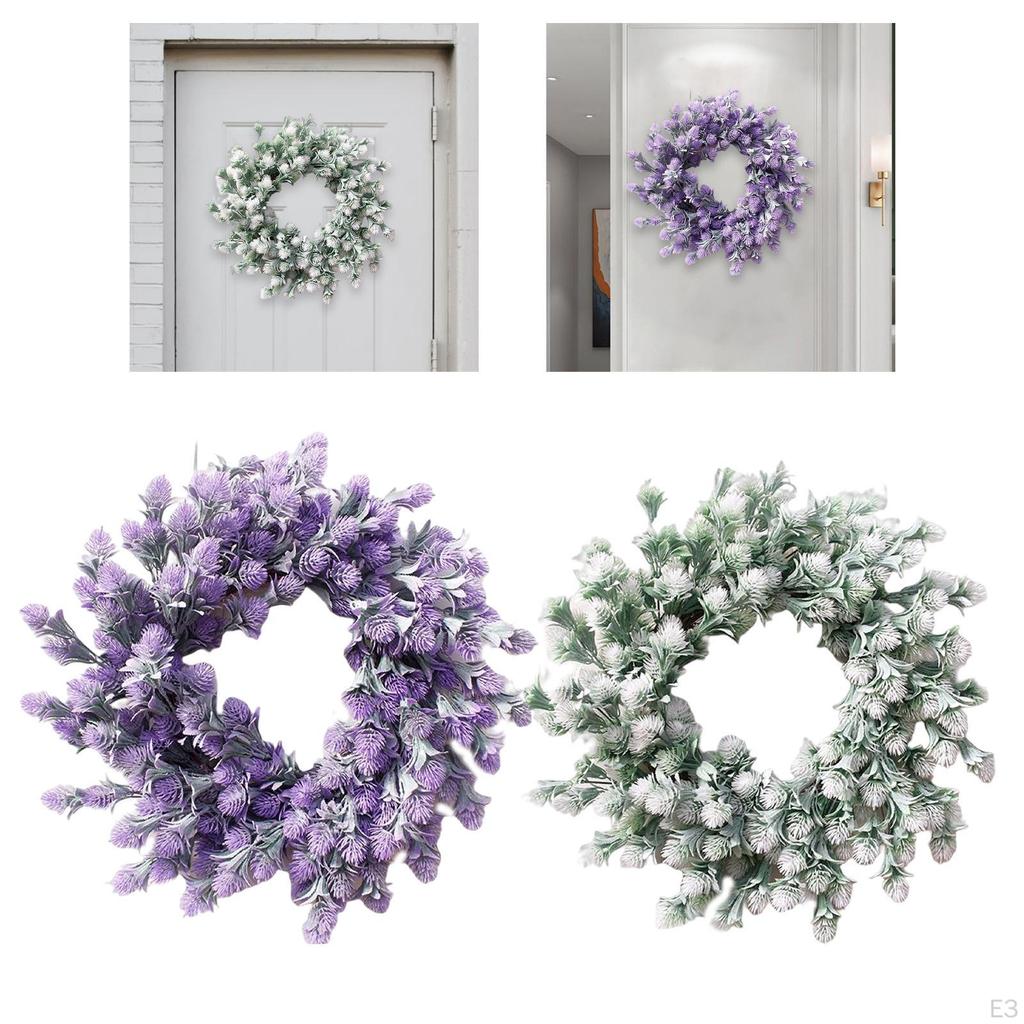Artificial Wreath with Lavender for Outdoor Use