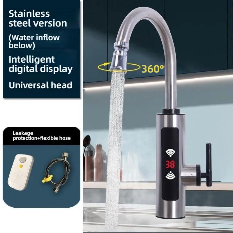Elektryczny Podgrzewacz Wody Bateria Kuchenna Bezzbiornikowy Podgrzewacz Wody Kran LCD Cyfrowy Dotykowy Obrót 360 Stopni Baterie Termostatyczne