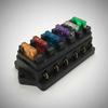 6 Way Fuse Block 6 Circuit Fuse Holder Dustproof 6P Fuse Box for Automotive Vehicle Modification
