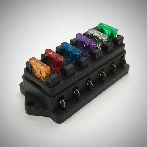 6 Way Fuse Block 6 Circuit Fuse Holder Dustproof 6P Fuse Box for Automotive Vehicle Modification