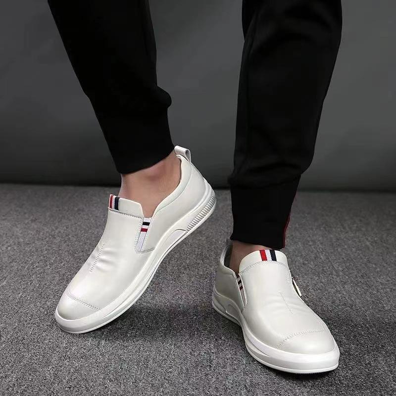 Business small leather shoes spring and autumn Korean version of small white shoes fashion trend breathable Doudou shoes foreign trade men's shoes ca